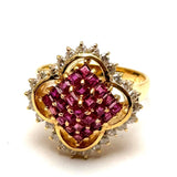 18KYG Ruby=1cts, Diamond =0.52cts Ring With Cert