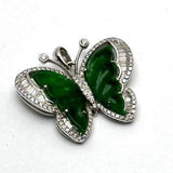 750WG A Jade Butterfly Diamond Pendant