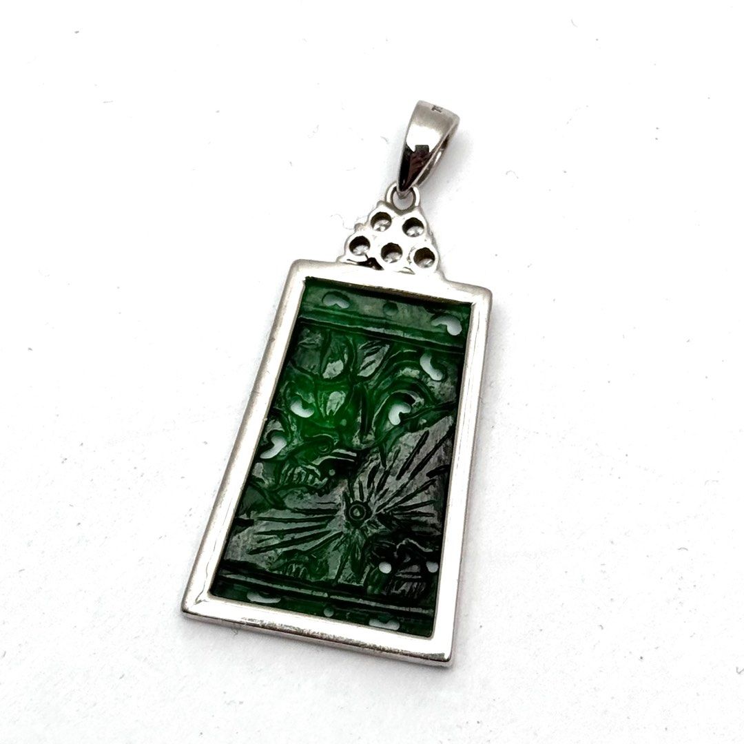 750WG A Jade Diamond Pendant Secondary image
