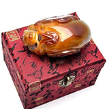 Agate Fengshui Ling Zhi with Toad As Like Ornament