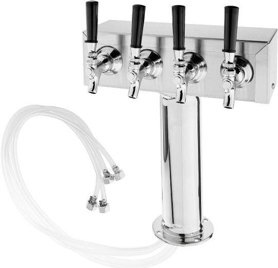 Bev Rite, Stainless Steel Product Draft Beer Kegerator T Tower, Body, 4 Faucets Main image