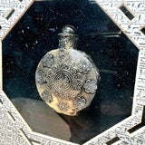 Chinese Ruyi Engraving Snuff Bottle In Frame