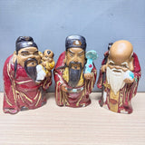 Fu Lu Shou Clay Figurine