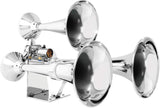 GG Grand General 69991 Chrome Heavy Duty Train Horn with Triple Brass Trumpet for Superior Sound