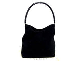 Gucci Black Suede Black Colour Bamboo Handle Tote Bag