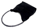 Gucci Black Suede Black Colour Bamboo Handle Tote Bag