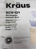 Kraus KCV-121-ORB White Rectangular Ceramic Bathroom Sink with Pop Up Drain