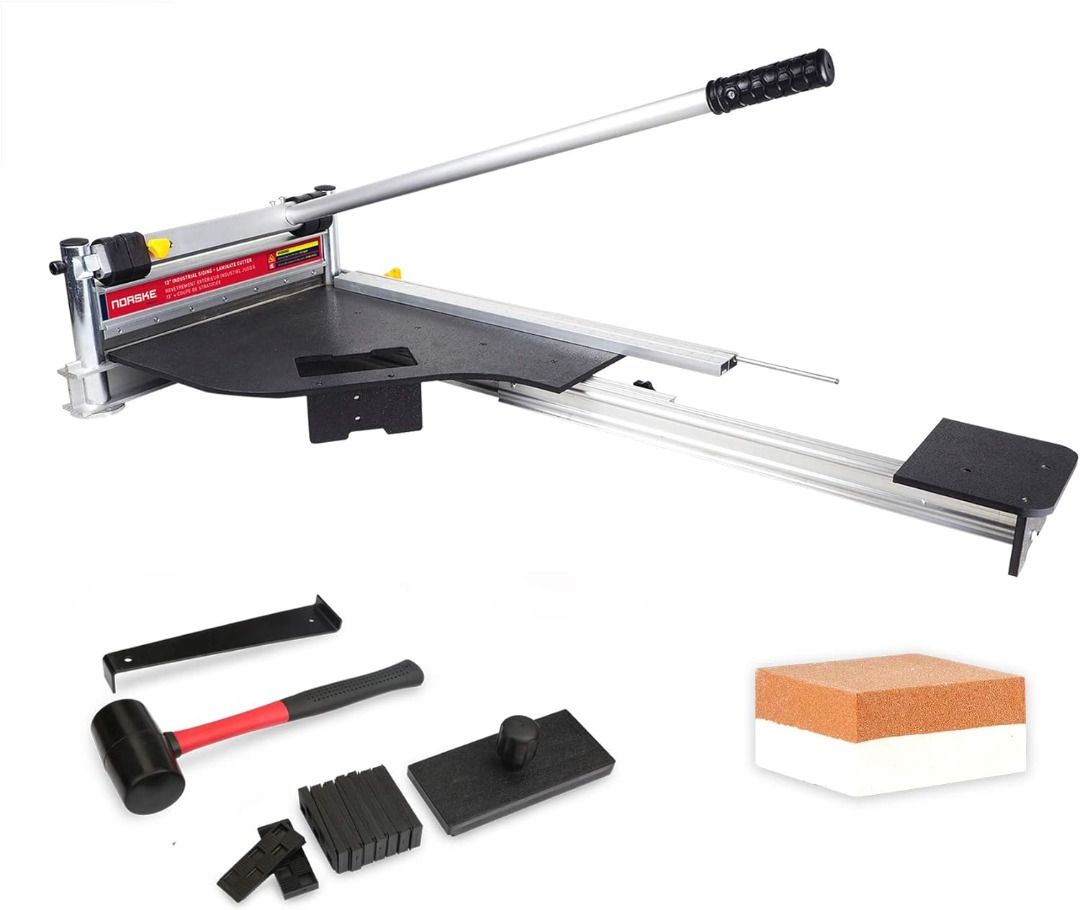 Norske Tools NMAP004 13 inch Laminate Flooring & Siding Cutter with Sliding Extension Table with Bonus Floor Installation Kit Great Value