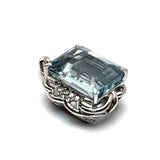 Pt900 Blue Topaz=27.81cts ,Diamond Pendant