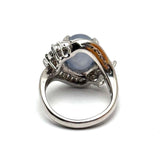 Pt900 Diamond=0.8cts,Star Sapphire =7.07cts Lady Ring