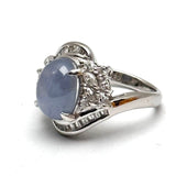 Pt900 Diamond=0.8cts,Star Sapphire =7.07cts Lady Ring