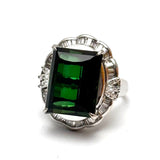 PT900 Diamond=1.2cts, Tourmaline=18.1cts Ring