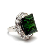 PT900 Diamond=1.2cts, Tourmaline=18.1cts Ring