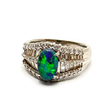 PT900 Diamond=1.43cts, Black Opal=1.43cts Ring With Cert