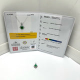 Pt900 Emerald =1.55cts Diamond Pendant With Cert