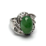 PT900 Jade=8.48cts ,Diamond=0.74cts Ring With Cert