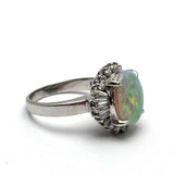 PT900 Whit Opal=2.44cts, Diamond Ring