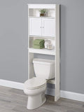 Zenna Home Over-the-Toilet Bathroom Spacesaver, Bathroom Organizer with 3 Bath Storage Shelves, Fits Over Most Toilets, White