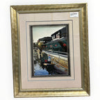 Traditional Chinese Water Village Scene Framed Artwork – Decorative Wall Art (H64cm x L52cm)