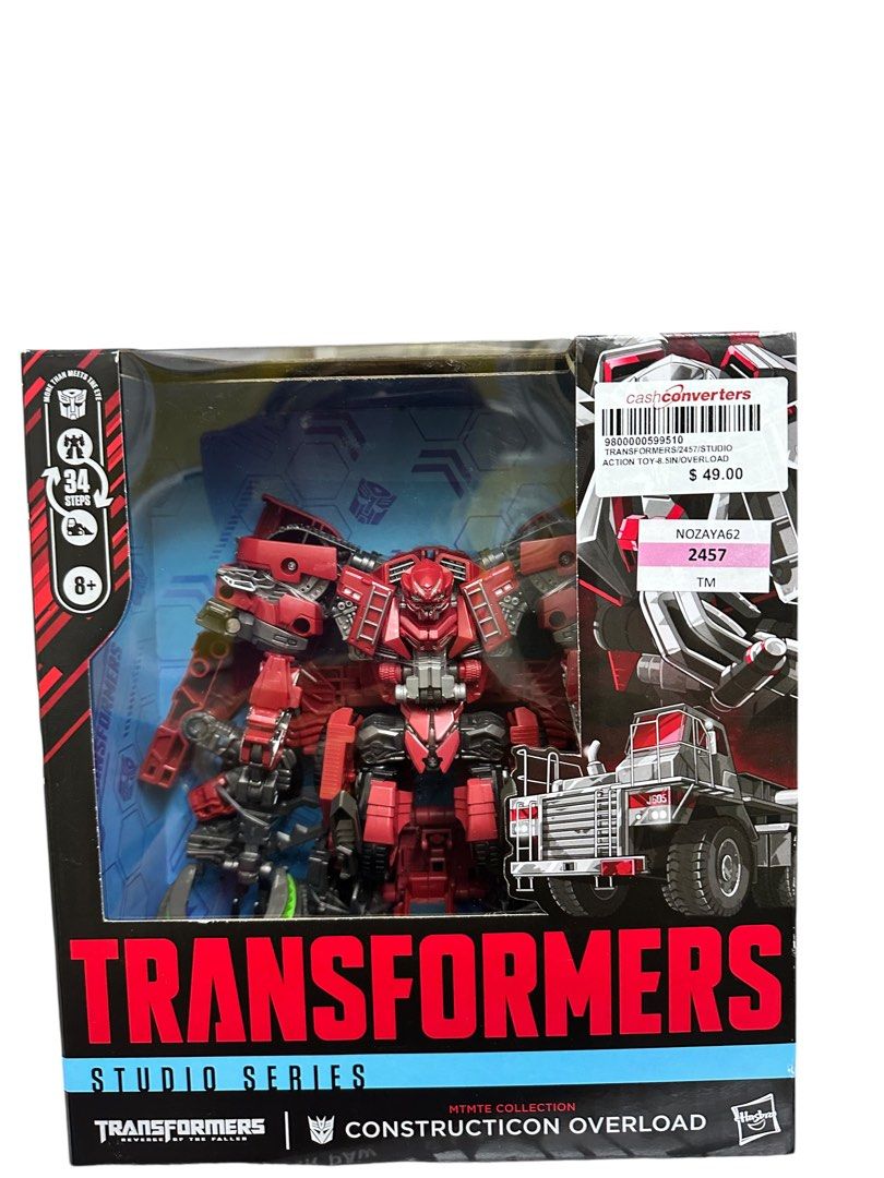 Transformers Toys Studio Series Leader Class Transformers: Revenge of the Fallen MTMTE Collection Constructicon Overload, 8.5-inch Converting Action Figure