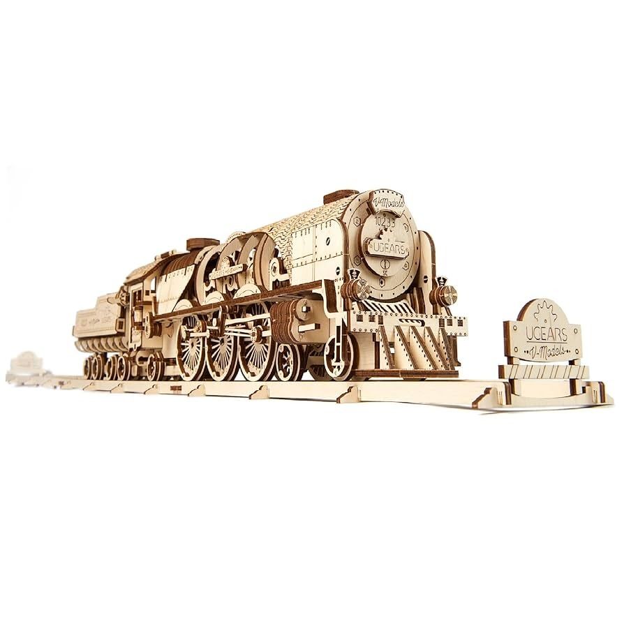 UGEARS V Express Steam Train With Tender Model Wood Main image