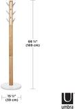 Umbra 320361-668 Flapper Coat Rack, Clothing Hanger, Umbrella Holder, and Hat Organizer, Great for Entryway, Natural/White