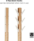 Umbra 320361-668 Flapper Coat Rack, Clothing Hanger, Umbrella Holder, and Hat Organizer, Great for Entryway, Natural/White