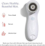 Vanity Planet Facial Cleansing Brush Ultimate Skin Spa with 3 Interchangeable Face Brushes for Cleansing, Exfoliating and Silicone Brush, Protective Case, Cordless, Water Resistant