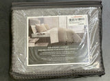 Vera Wang  Queen Duvet Cover Set Waffle Pique Pewter Grey Queen