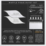 Vera Wang  Queen Duvet Cover Set Waffle Pique Pewter Grey Queen