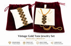 Vintage Gold Tone Pendant Necklace & Bracelet (54cm)