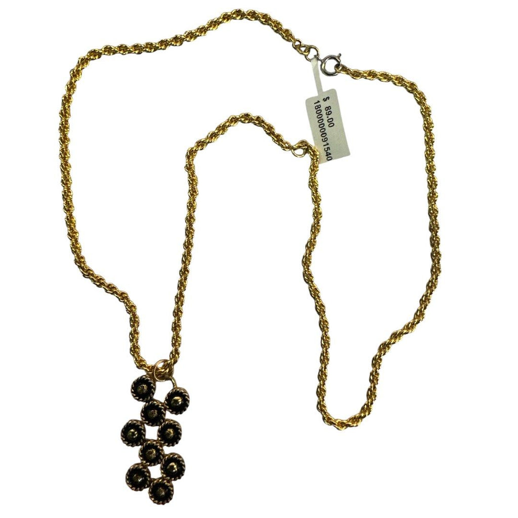 Vintage Gold Tone Pendant Necklace & Bracelet (54cm)