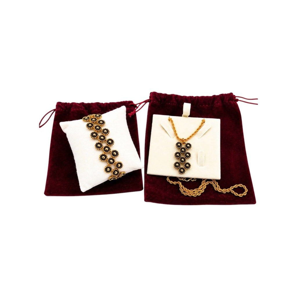 Vintage Gold Tone Pendant Necklace & Bracelet (54cm)