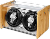 Watch Winder Smith Bamboo Watch Winder for 2 Large to Small Automatic Watches