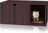 WAY BASICS CAT LITTER BOX ENCLOSURE W/SCRATCH PAD