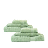 Weavve Home Bamboo Fibre Deluxe Set of 6 Towel Bundles, Green