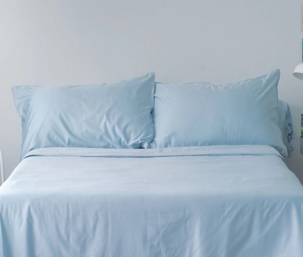 Weavve Home Cotton Flat Sheet, Queen Size, Glacier Blue Main image