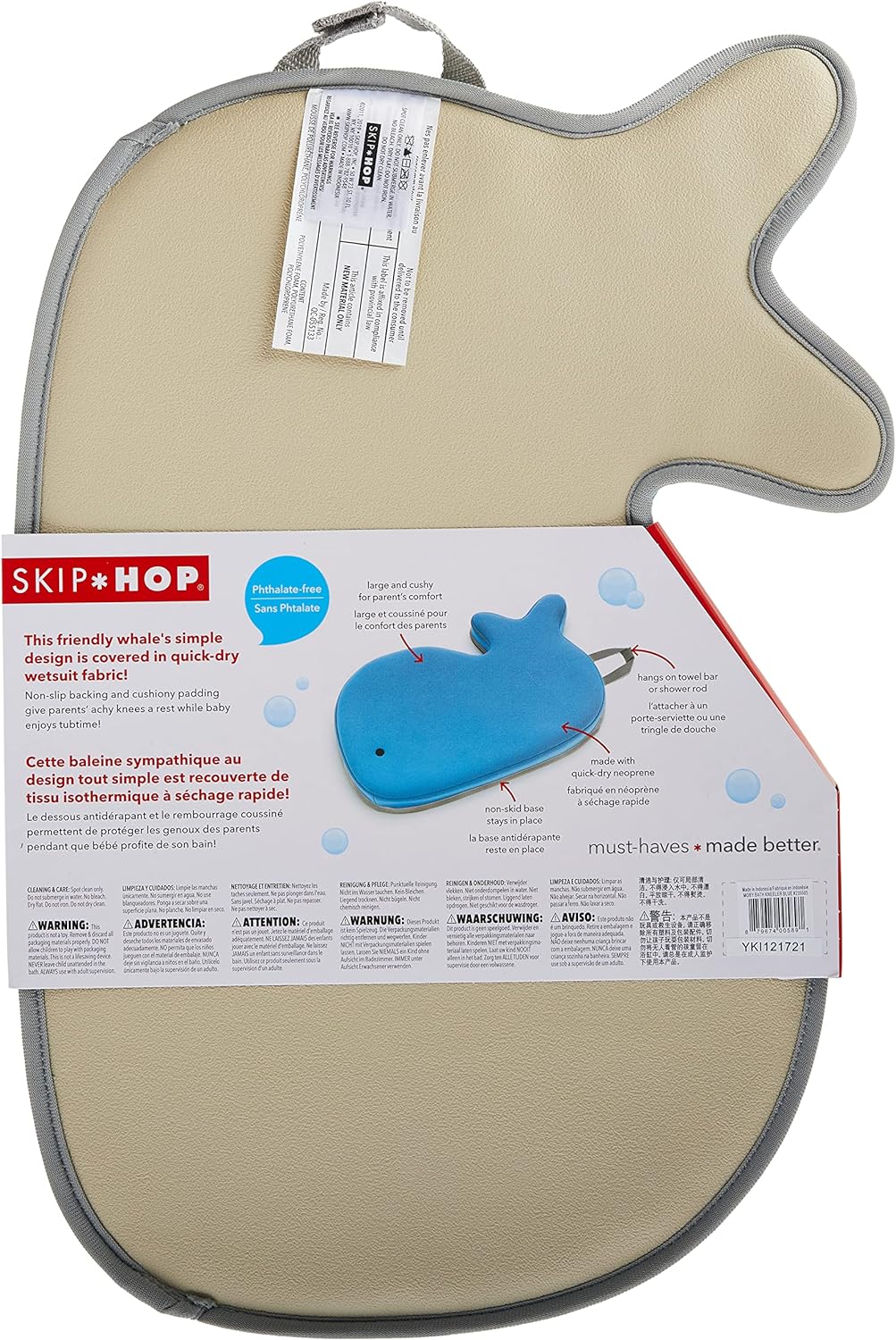 Skip Hop Moby Neoprene Cushioned Bath Kneeler Guard With NonSlip Base Blue