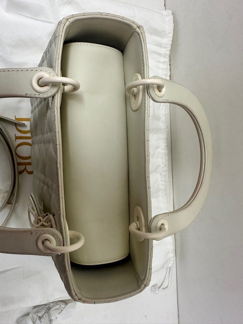 Christian Dior Lady Dior in White Matte Tote Bag