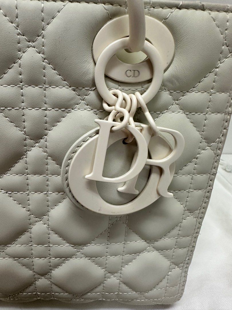 Christian Dior Lady Dior in White Matte Tote Bag