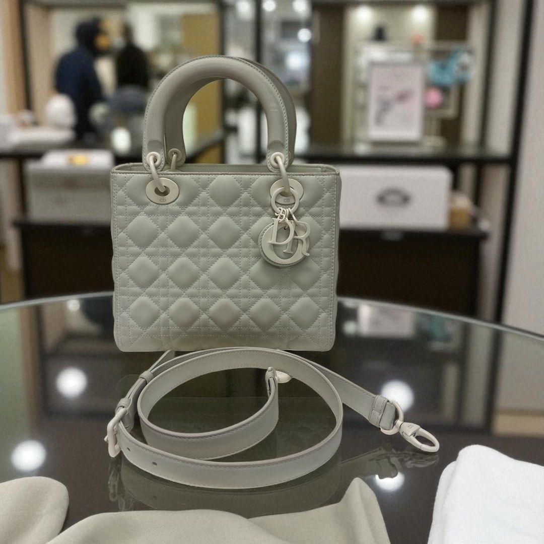 Christian Dior Lady Dior in White Matte Tote Bag
