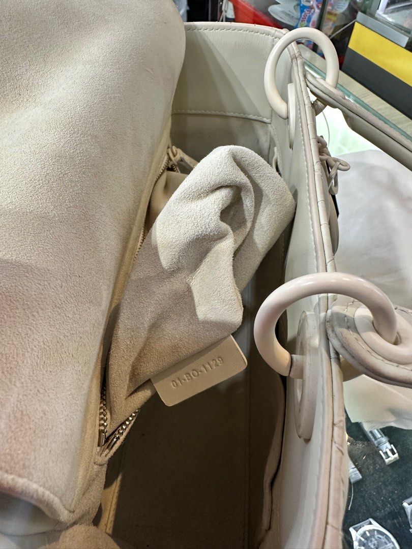 Christian Dior Lady Dior in White Matte Tote Bag