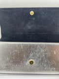 YSL Yves Saint Lauren Silver Metallic Leather Clutch Bag