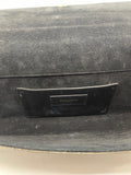 YSL Yves Saint Lauren Silver Metallic Leather Clutch Bag