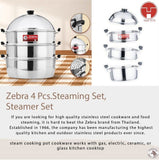 Zebra 40cm SUS304 Steel Steaming Set