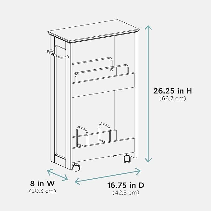 Zenith Products Slimline Rolling Storage Shelf