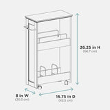 Zenith Products Slimline Rolling Storage Shelf