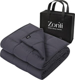 ZonLi 150X200CM 9.1kg Dark Grey Cool Weighted Stress Blanket For 170to100kg Individual
