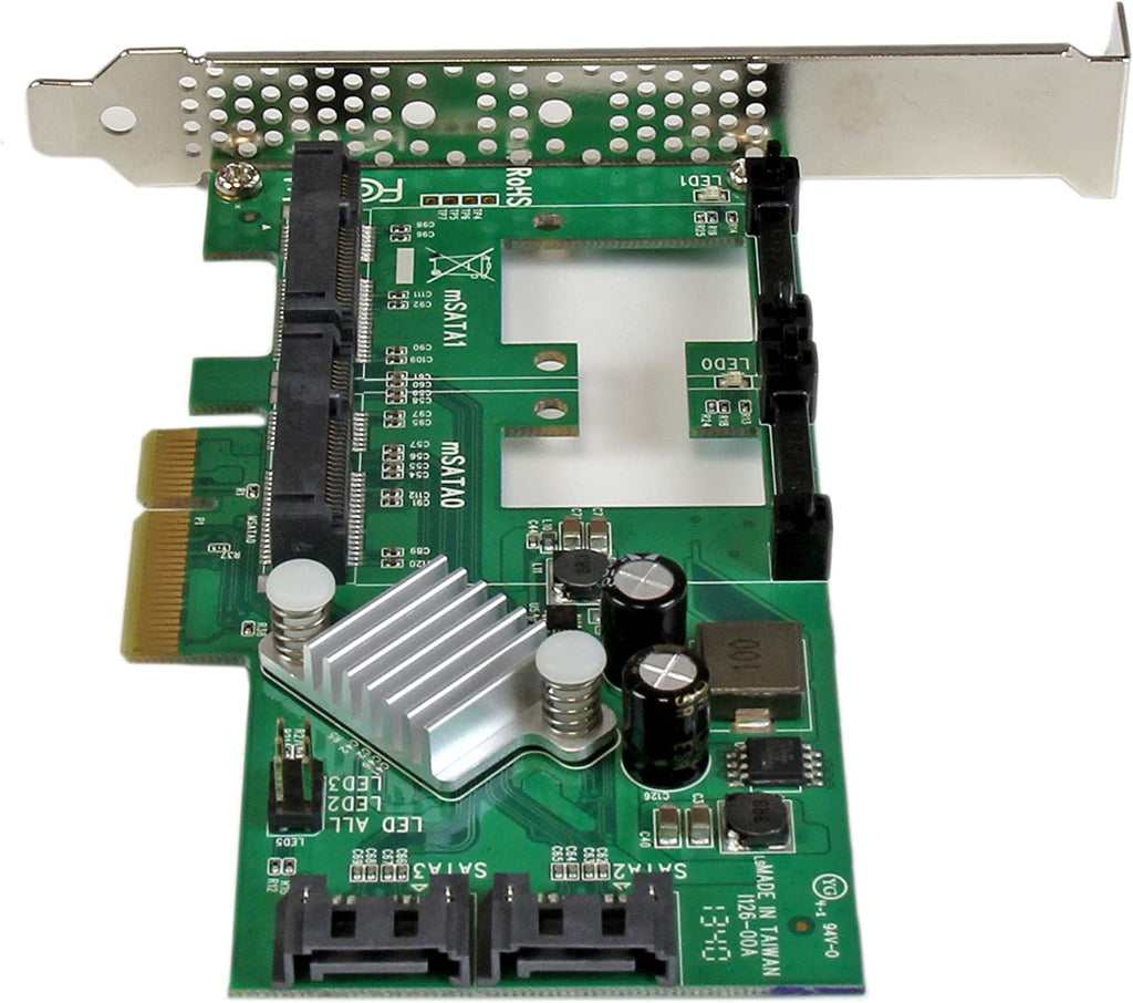 StarTech.com 2 Port PCI Express 2.0 SATA III 6Gbps RAID Controller Card With 2 mSATA Slots And HyperDuo SSD Tiering PCIe SATA 3 Controller