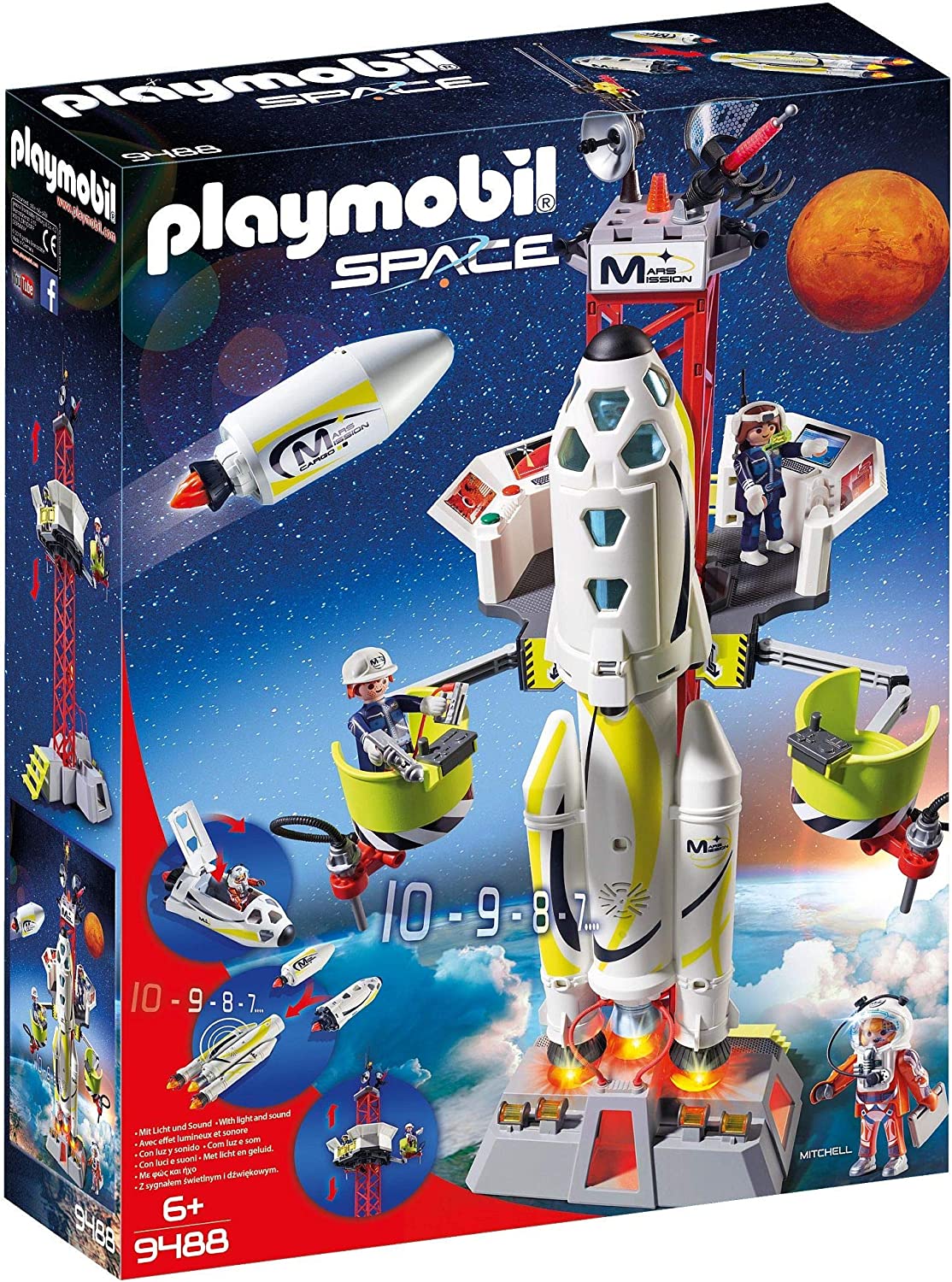 PLAYMOBIL Mission Rocket with Launch Site, 27.94 x 71.88 x 22.1 cm Main image